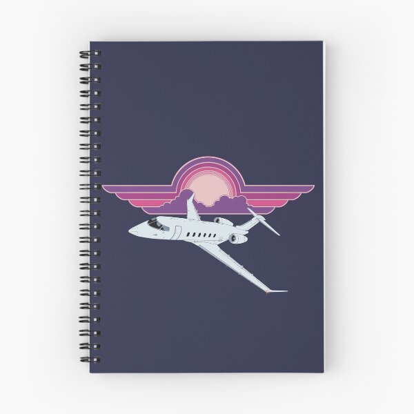 Item preview, Bombardier Challenger 350 Jet Sunset Pilot Wings Retro Aviation Design designed and sold by skye-studio.