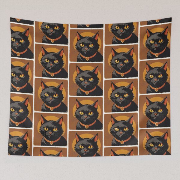 Item preview, Black cat with orange eyes  designed and sold by Rislam.