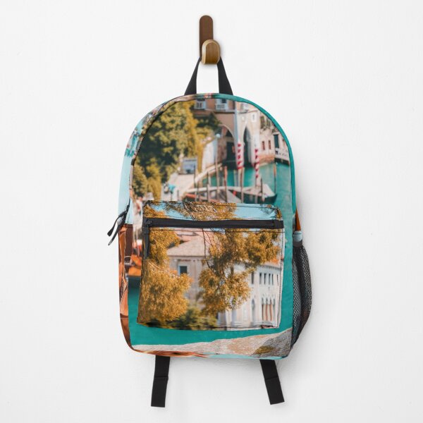 Item preview, Brown Backpack on Stone Bridge Over the River designed and sold by frequent-art.