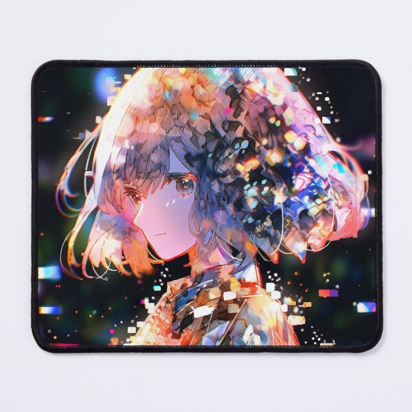 Item preview, Neon Cyber Sparkle Glitch Anime Girl designed and sold by bubblegoth.