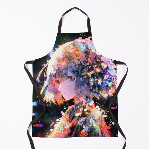 Item preview, Neon Cyber Sparkle Glitch Anime Girl designed and sold by bubblegoth.