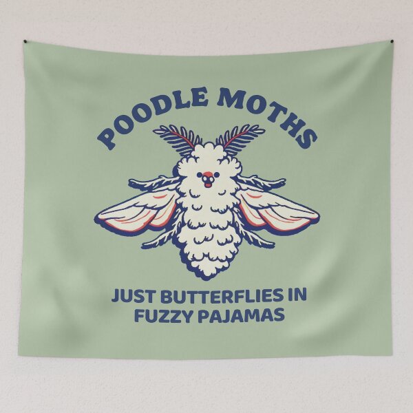 Item preview, Poodle Moth Butterflies In Fuzzy Pajamas designed and sold by HowToCanadian.