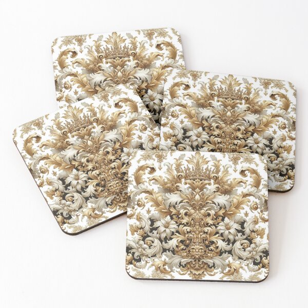 Item preview, White, Gold & Toffee Cream Baroque designed and sold by DesignsByPrnces.