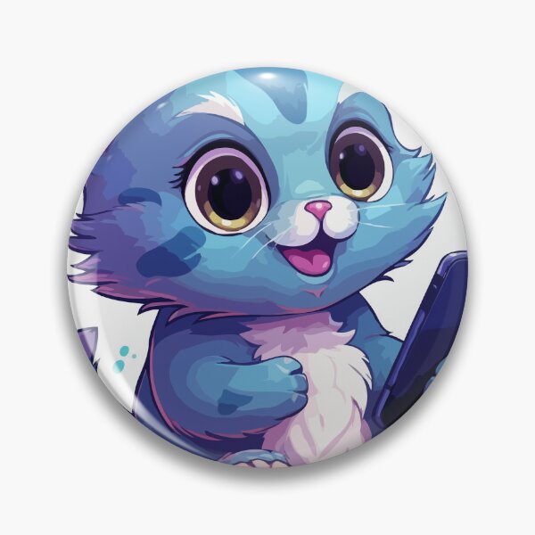 Artikelvorschau, Whisker Tech: Süße blaue Katze mit großen gelben Augen Illustration entworfen und verkauft von Eshwarx.