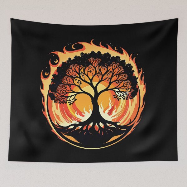 Item preview, Minimalist Fire Tree, Ai Generated Art  designed and sold by ACC .