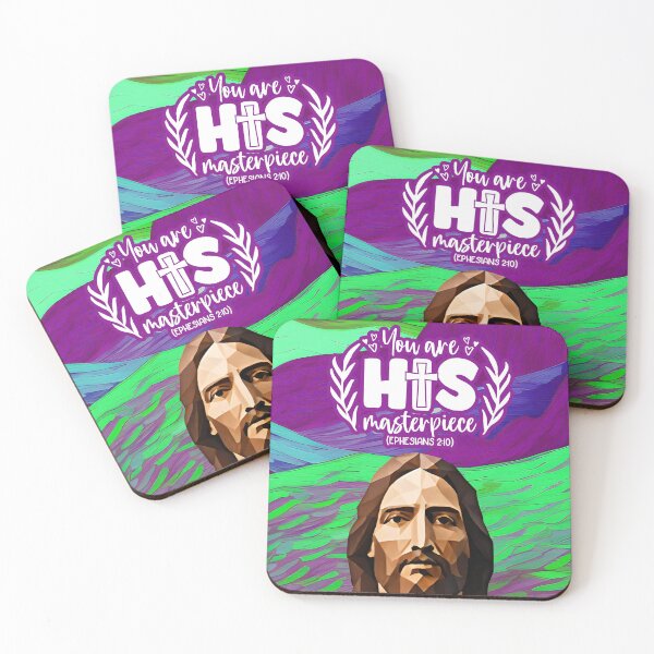 Item preview, Bible verses about strength - Ephesians 2:10 - Bright Green and Purple Abstract Mountain Art designed and sold by SpartanDStore.