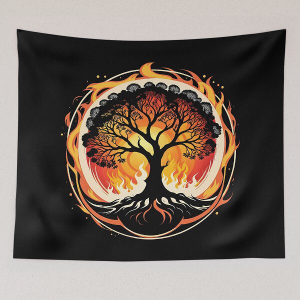 Item preview, Minimalist Fire Tree, Ai Generated Art  designed and sold by ACC .