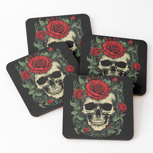 Item preview, Roses & Bones: Vintage Skull and Rose designed and sold by Colorful-Garden.