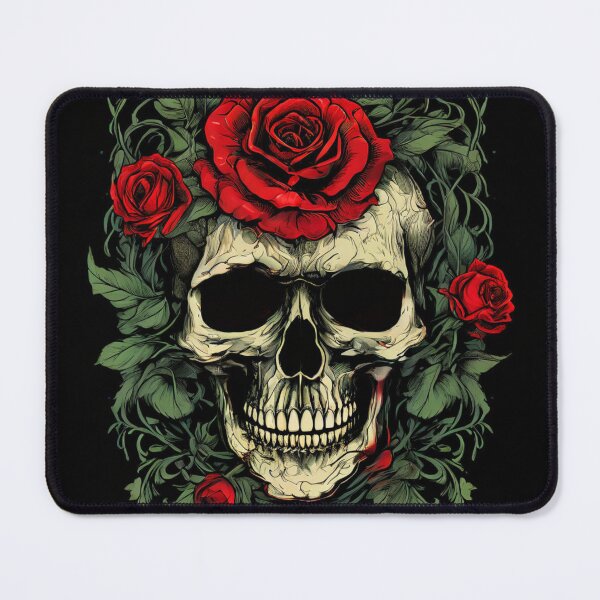 Item preview, Roses & Bones: Vintage Skull and Rose designed and sold by Colorful-Garden.