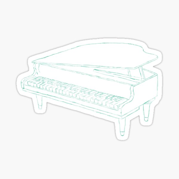 Item preview, Piano Grand Teal Sketch designed and sold by clawinyourback.