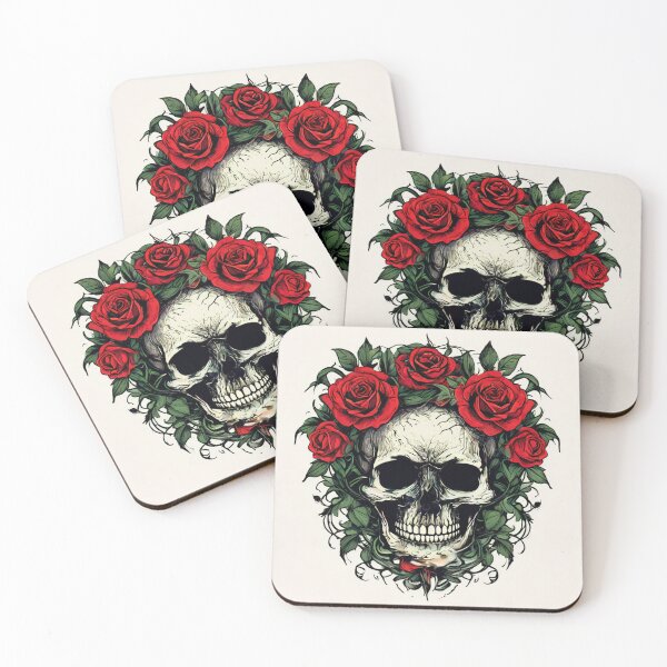 Item preview, Roses & Bones: Vintage Skull and Rose designed and sold by Colorful-Garden.