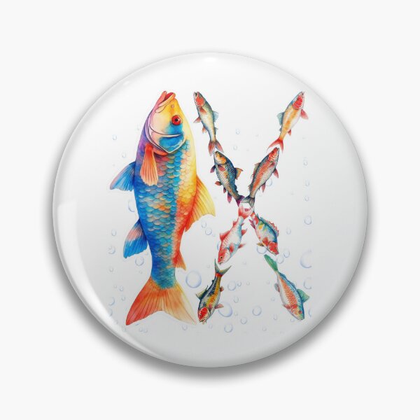 Item preview, Nine Roman number fishes, lucky colorful Carps water color designed and sold by RoseAIArtRhythm.
