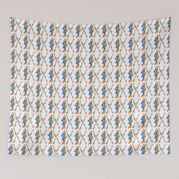 Item preview, Nine Roman number fishes, lucky colorful Carps water color designed and sold by RoseAIArtRhythm.