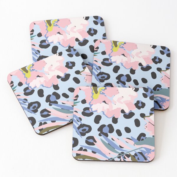 Item preview, Flower pattern, pink flowers, jaguar spots, jaguar, colorful designed and sold by Maria-sticker111.
