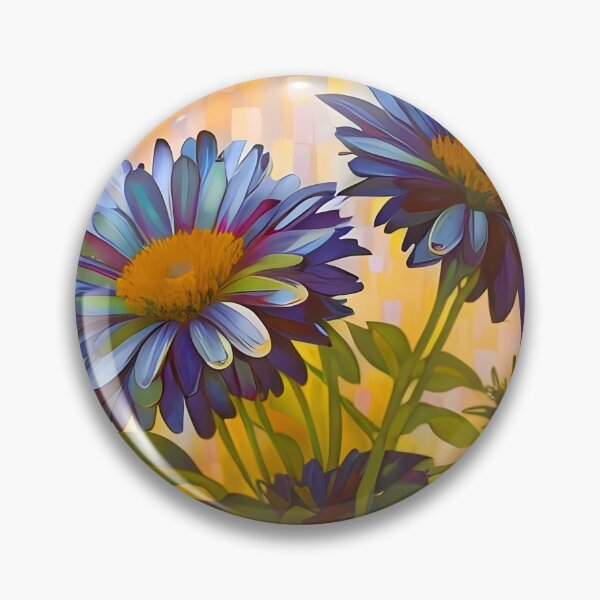 Item preview, Blue Daisies on Yellow  designed and sold by Dana Roper.