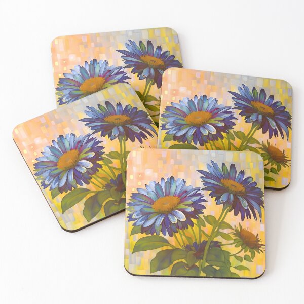 Item preview, Blue Daisies on Yellow  designed and sold by Dana Roper.