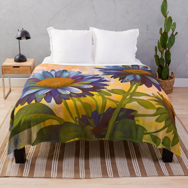 Item preview, Blue Daisies on Yellow  designed and sold by Dana Roper.