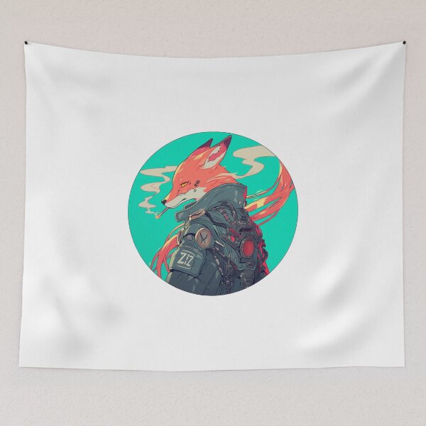 Item preview, Cyber Fox // Aesthetic Fox // Cool Animal // Cyber Animal // Future Animal Art // Animal Warrior // Animal Cute Art // Gaming Aesthetic stickers designed and sold by SMARTKIT  DESIGNAGENCY.