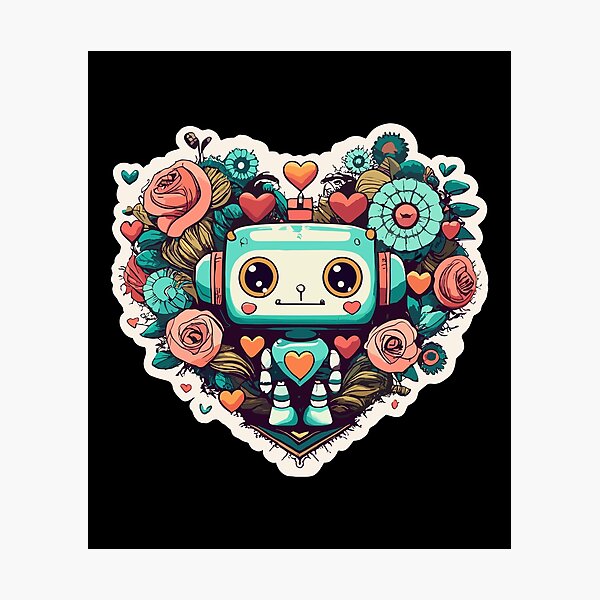 Item preview, Cute and Quirky Robot of Love for Valentine's Day designed and sold by wingstar.