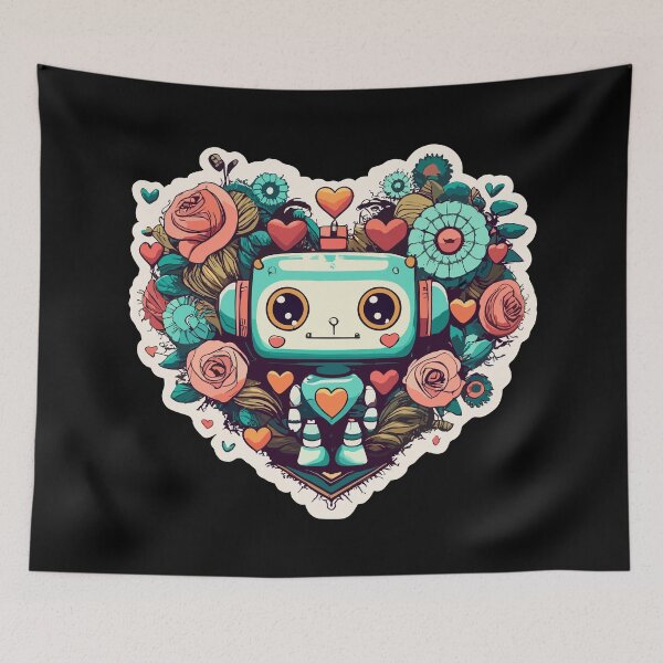 Item preview, Cute and Quirky Robot of Love for Valentine's Day designed and sold by wingstar.