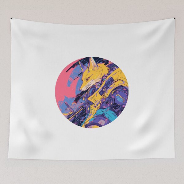 Item preview, Cyber Fox // Aesthetic Fox // Cool Animal // Cyber Animal // Future Animal Art // Animal Warrior // Animal Cute Art // Gaming Aesthetic stickers designed and sold by SMARTKIT  DESIGNAGENCY.