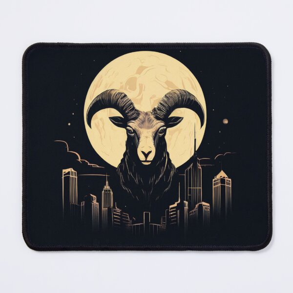 Item preview, Phoenix Ram: A Dark Fantasy Fusion in a Moonlit Metropolis designed and sold by Colorful-Garden.