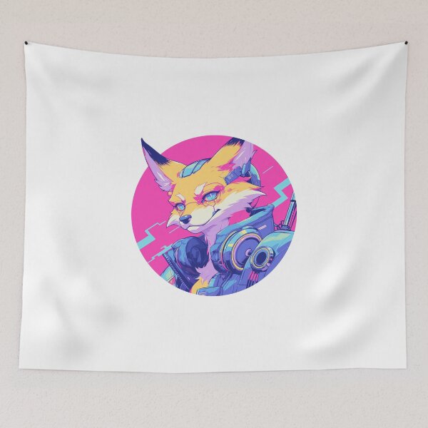 Item preview, Cyber Fox // Aesthetic Fox // Cool Animal // Cyber Animal // Future Animal Art // Animal Warrior // Animal Cute Art // Gaming Aesthetic stickers designed and sold by SMARTKIT  DESIGNAGENCY.