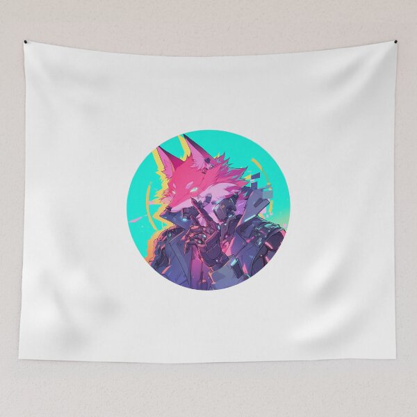 Item preview, Cyber Fox // Aesthetic Fox // Cool Animal // Cyber Animal // Future Animal Art // Animal Warrior // Animal Cute Art // Gaming Aesthetic stickers designed and sold by SMARTKIT  DESIGNAGENCY.