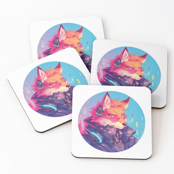 Item preview, Cyber Fox // Aesthetic Fox // Cool Animal // Cyber Animal // Future Animal Art // Animal Warrior // Animal Cute Art // Gaming Aesthetic stickers designed and sold by SMARTKIT  DESIGNAGENCY.