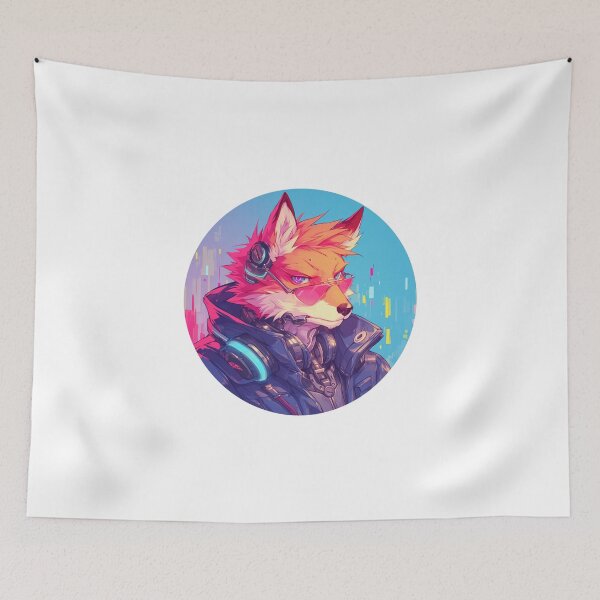 Item preview, Cyber Fox // Aesthetic Fox // Cool Animal // Cyber Animal // Future Animal Art // Animal Warrior // Animal Cute Art // Gaming Aesthetic stickers designed and sold by SMARTKIT  DESIGNAGENCY.