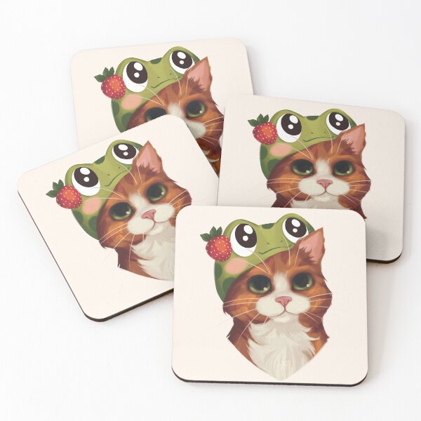 Item preview, Frog Cat with Strawberry designed and sold by ryska-studio.