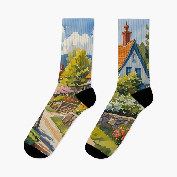 Item preview, Painting of A Beautiful Village - Country House With Flowers Garden - Museum Epic Impressionist Painting designed and sold by MyArt23.
