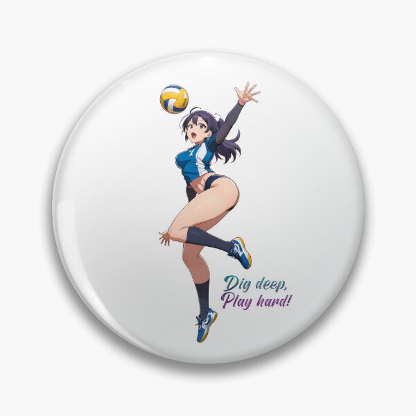 Item preview, Anime volleyball girl jumping in the air to reach the ball  designed and sold by PrintPlanetGo.