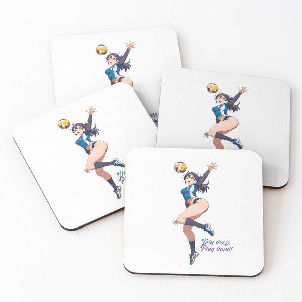 Item preview, Anime volleyball girl jumping in the air to reach the ball  designed and sold by PrintPlanetGo.
