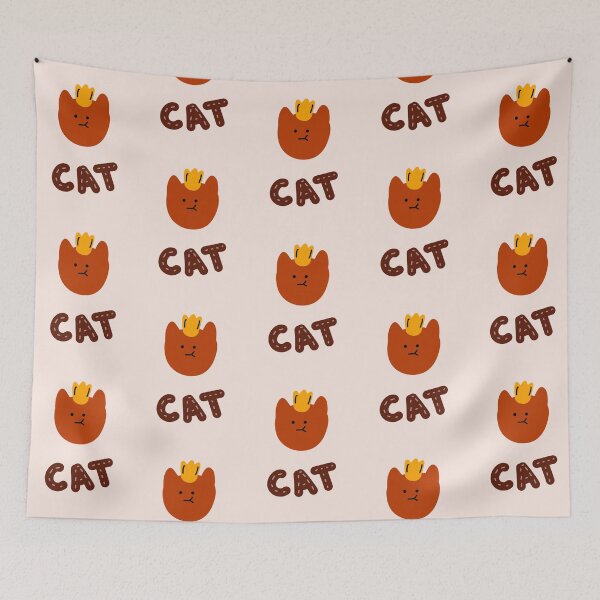 Item preview, Crowned Cat: Whimsical Cat Illustrations | Cute Red Cat Illustration | Pink Background designed and sold by RM-Journey.