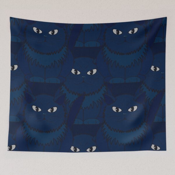 Item preview, Pattern with Cat Tomeo is blue color designed and sold by Cherevan.