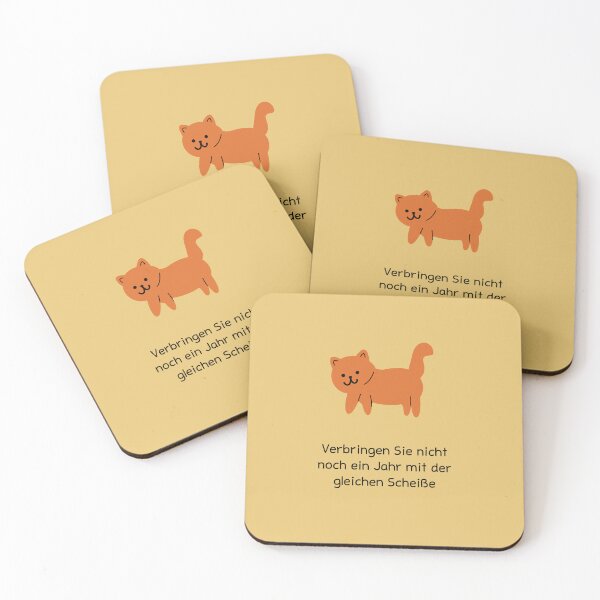 Item preview, Verschwende kein weiteres Jahr damit, denselben Mist zu machen | Hand-Drawn Cat Mood | Yellow Background designed and sold by RM-Journey.