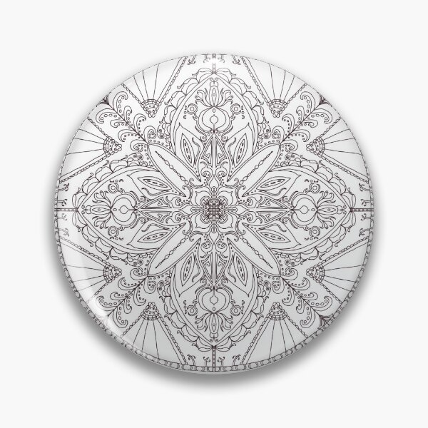 Item preview, Intricate Black Floral Mandala Pattern designed and sold by digitalfae.
