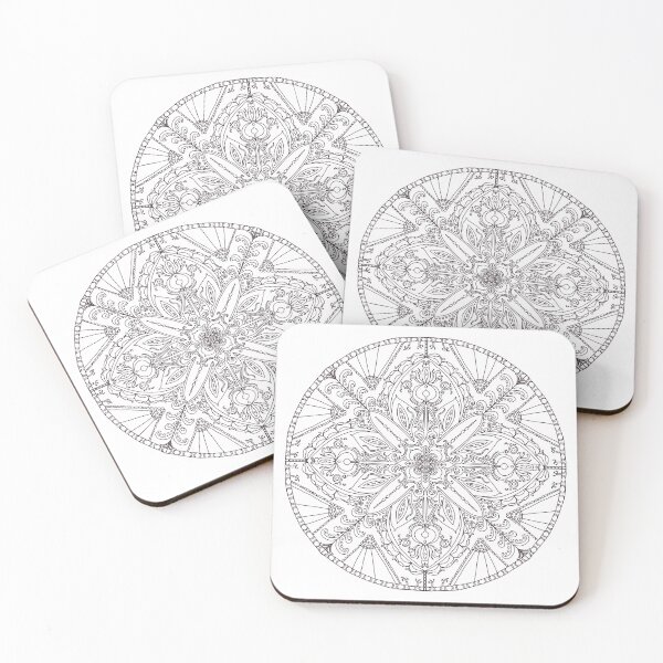 Item preview, Intricate Black Floral Mandala Pattern designed and sold by digitalfae.