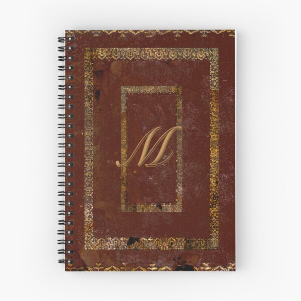 Item preview, Victorian Old Leather Book Cover Design Monogram Initial M designed and sold by JoolyA.