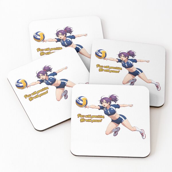 Item preview, Anime volleyball girl jumping to hit the ball designed and sold by PrintPlanetGo.