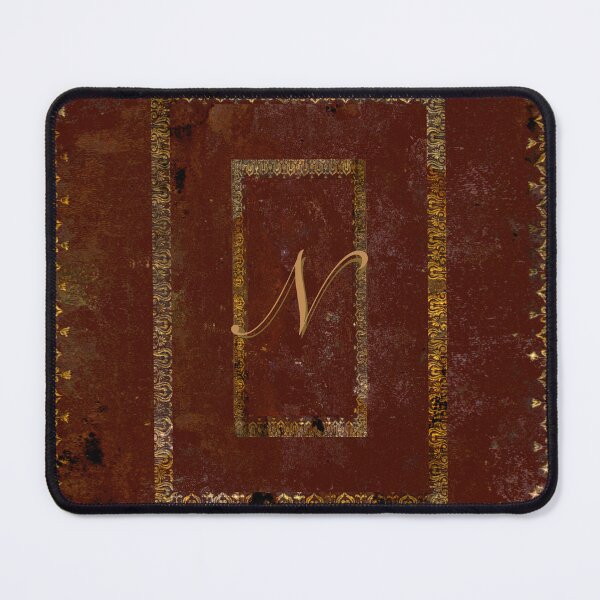Item preview, Victorian Old Leather Book Cover Design Monogram Initial N designed and sold by JoolyA.