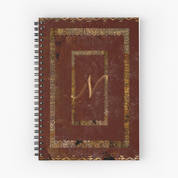 Item preview, Victorian Old Leather Book Cover Design Monogram Initial N designed and sold by JoolyA.