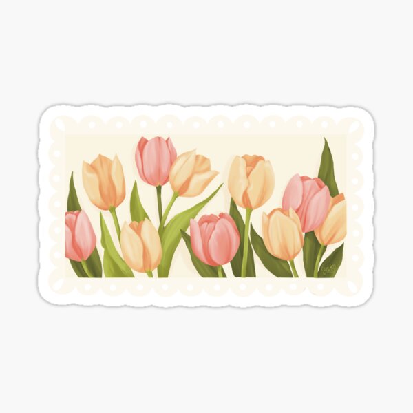 Item preview, Pastel Tulips Stamp designed and sold by ryska-studio.