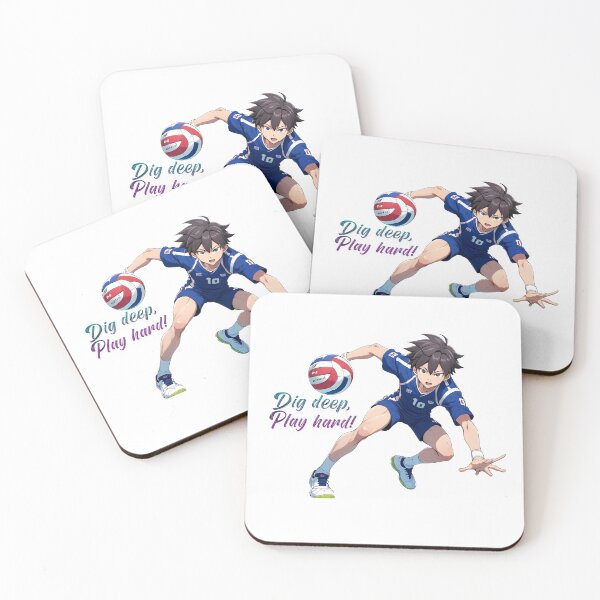 Item preview, Anime volleyball boy holding the ball ready to strike designed and sold by PrintPlanetGo.