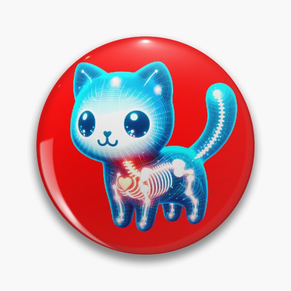 Item preview, Cute blue kawaii kitten in x-ray illustration designed and sold by AD-Digital-Art.