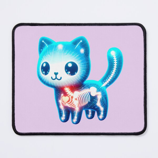 Item preview, Cute blue kawaii kitten in x-ray illustration designed and sold by AD-Digital-Art.