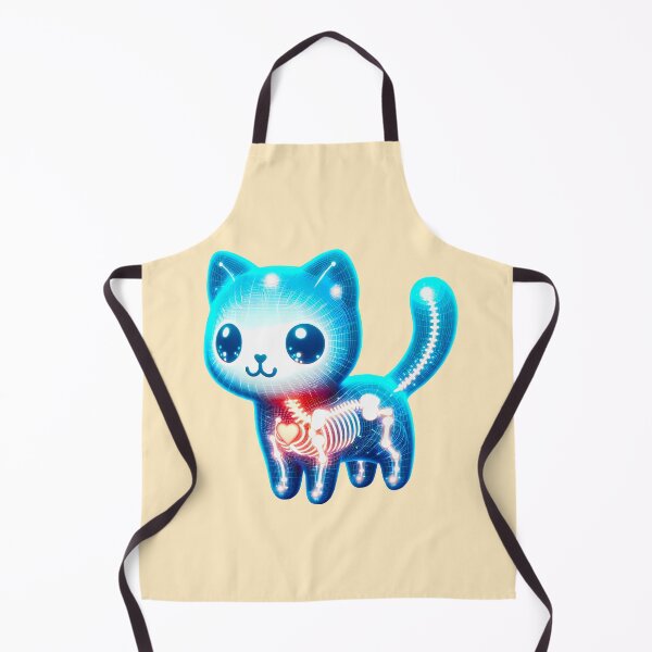 Item preview, Cute blue kawaii kitten in x-ray illustration designed and sold by AD-Digital-Art.