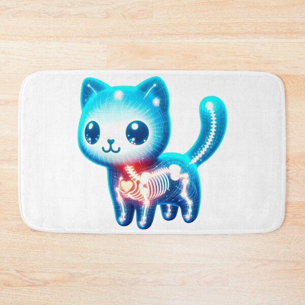 Item preview, Cute blue kawaii kitten in x-ray illustration designed and sold by AD-Digital-Art.