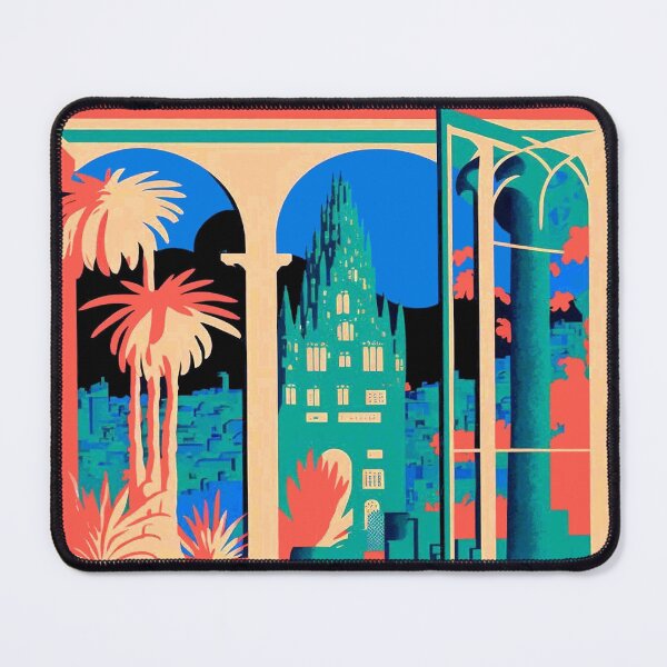 Item preview, Barcelona Spain Gaudi Church Abstract Travel and Tourism Advertising Print designed and sold by posterbobs.